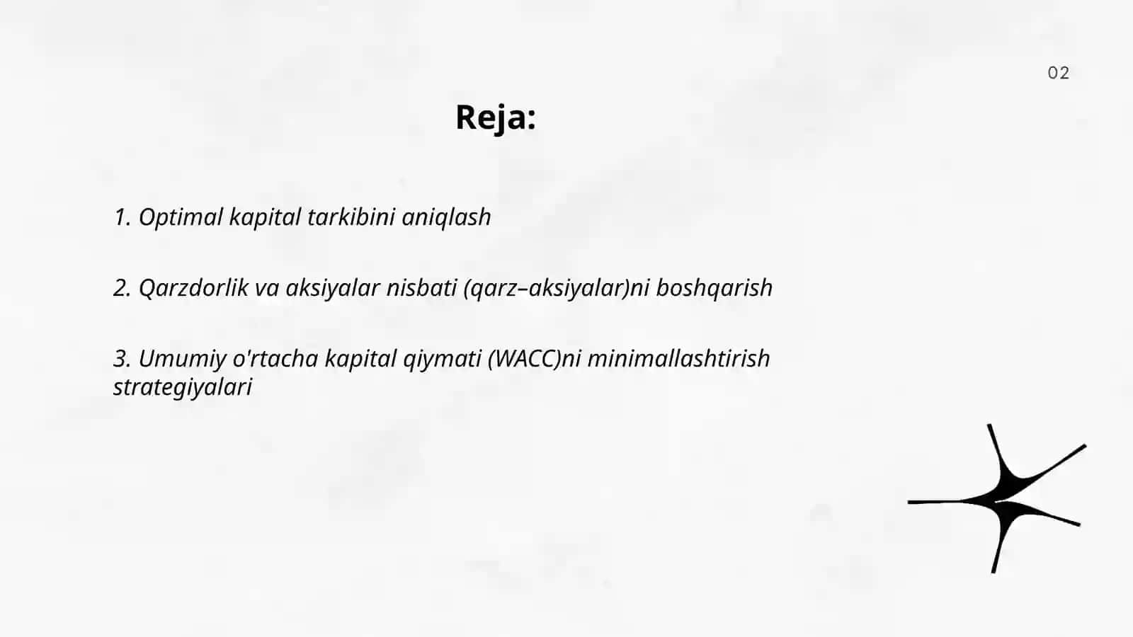 Kapital tarkibini boshqarish 2