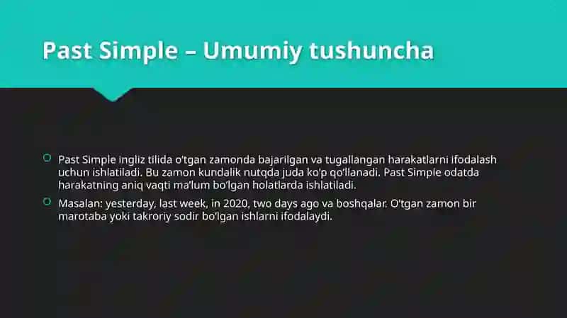 Past Simple 2