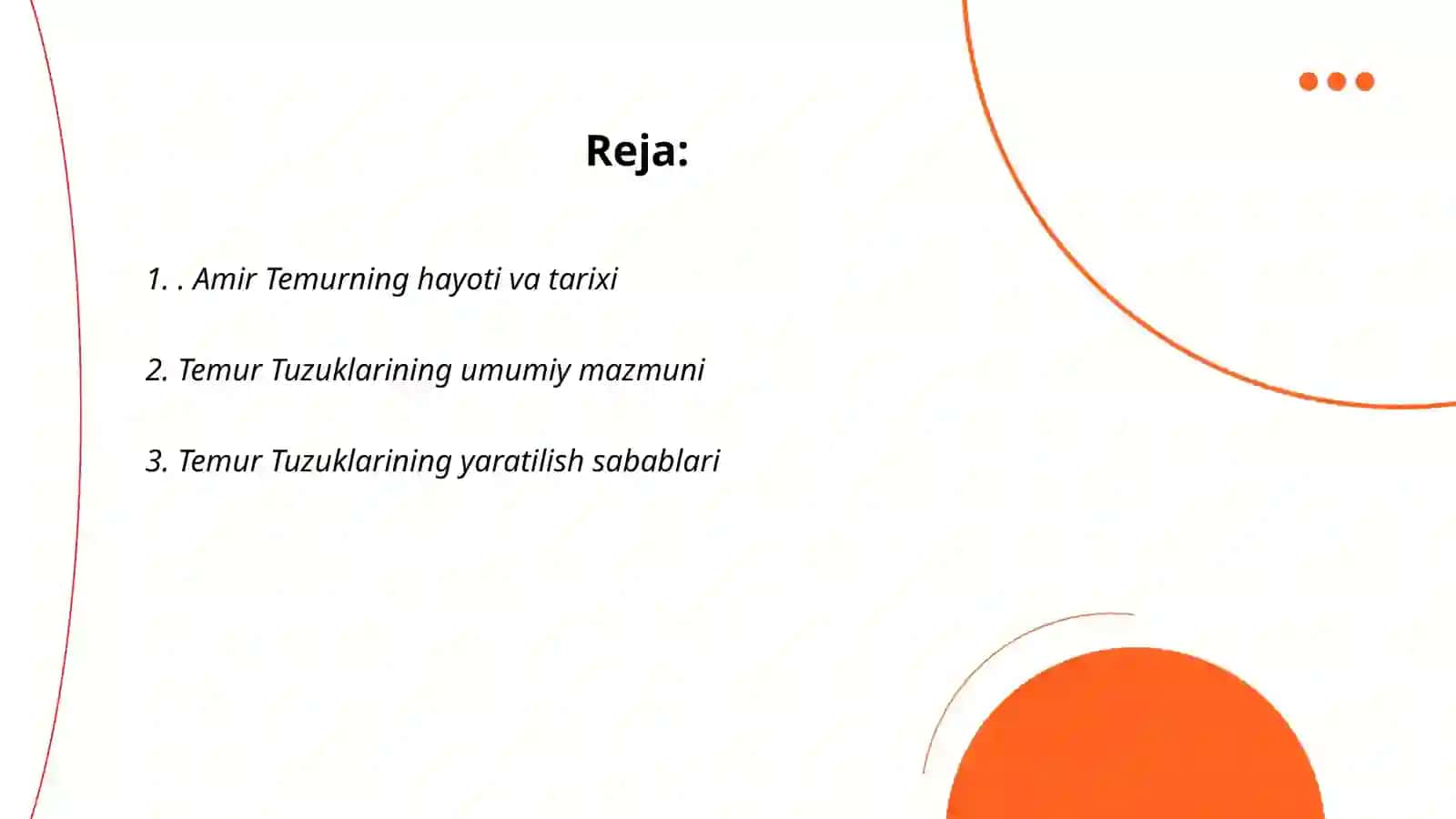 Amir Temurning Temur tuzuklari asari buyicha taqdimot ppt shaklida 2
