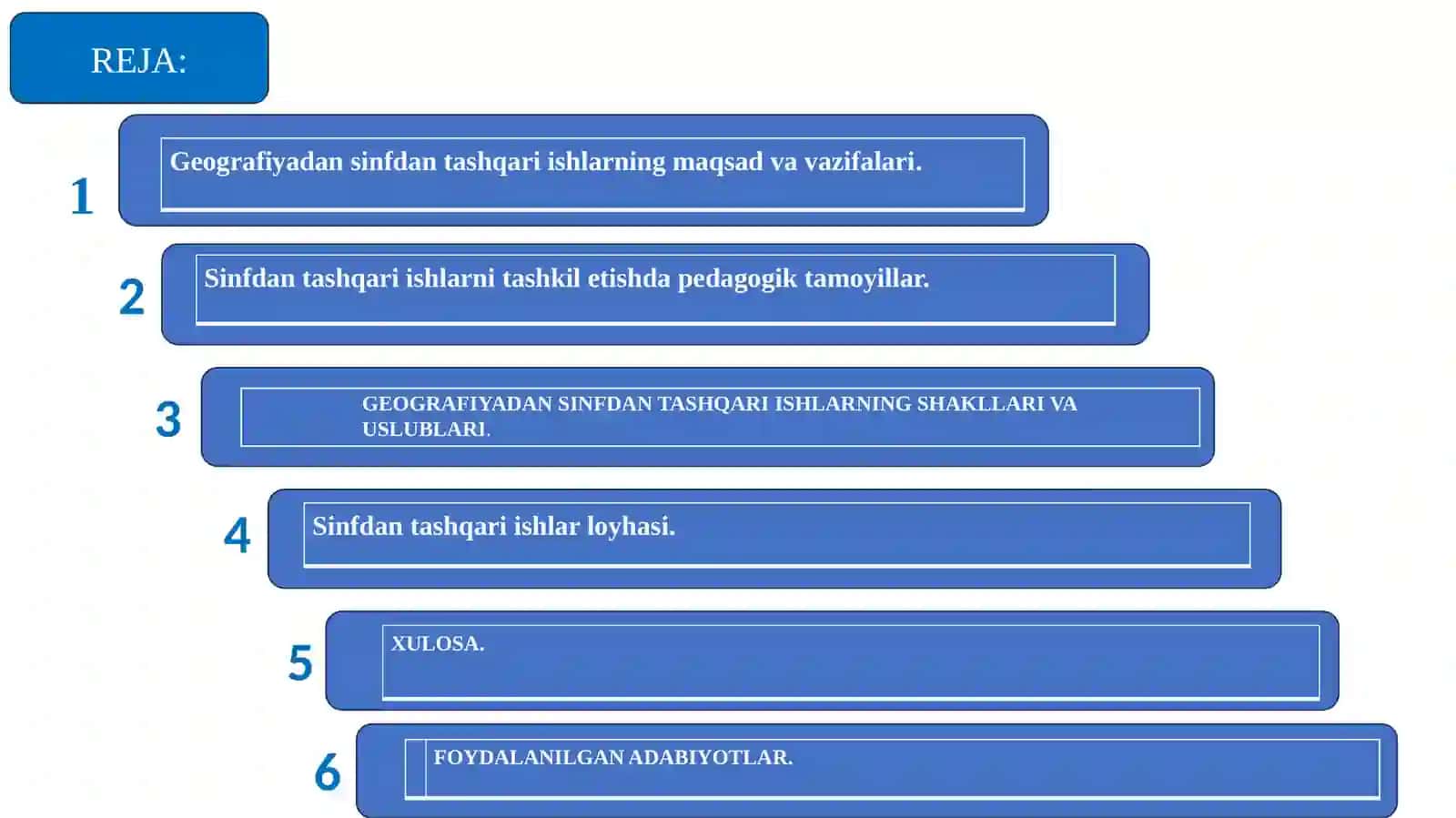 "GEOGRAFIYA VA TABIIY FAN (SCIENCE) O’QITISH METODIKASI" KURS ISHI TAYYORLIGI 2