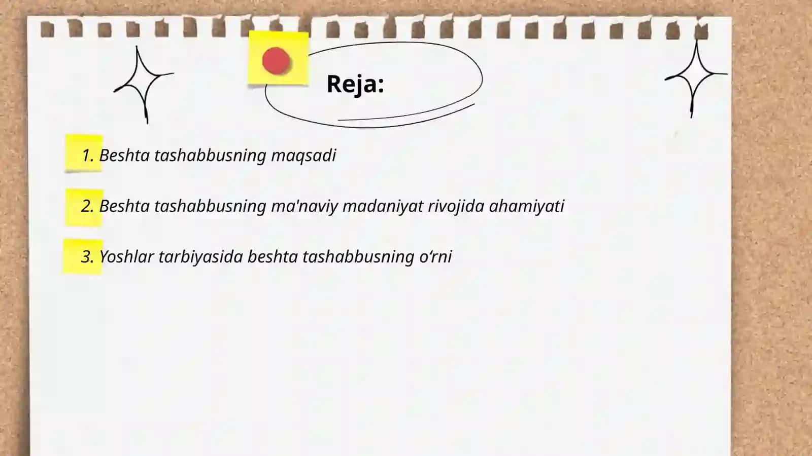 Beshta tashabbus va uning yuksak ma'naviy madaniyatni ta'minlashdaqi o'rni 2