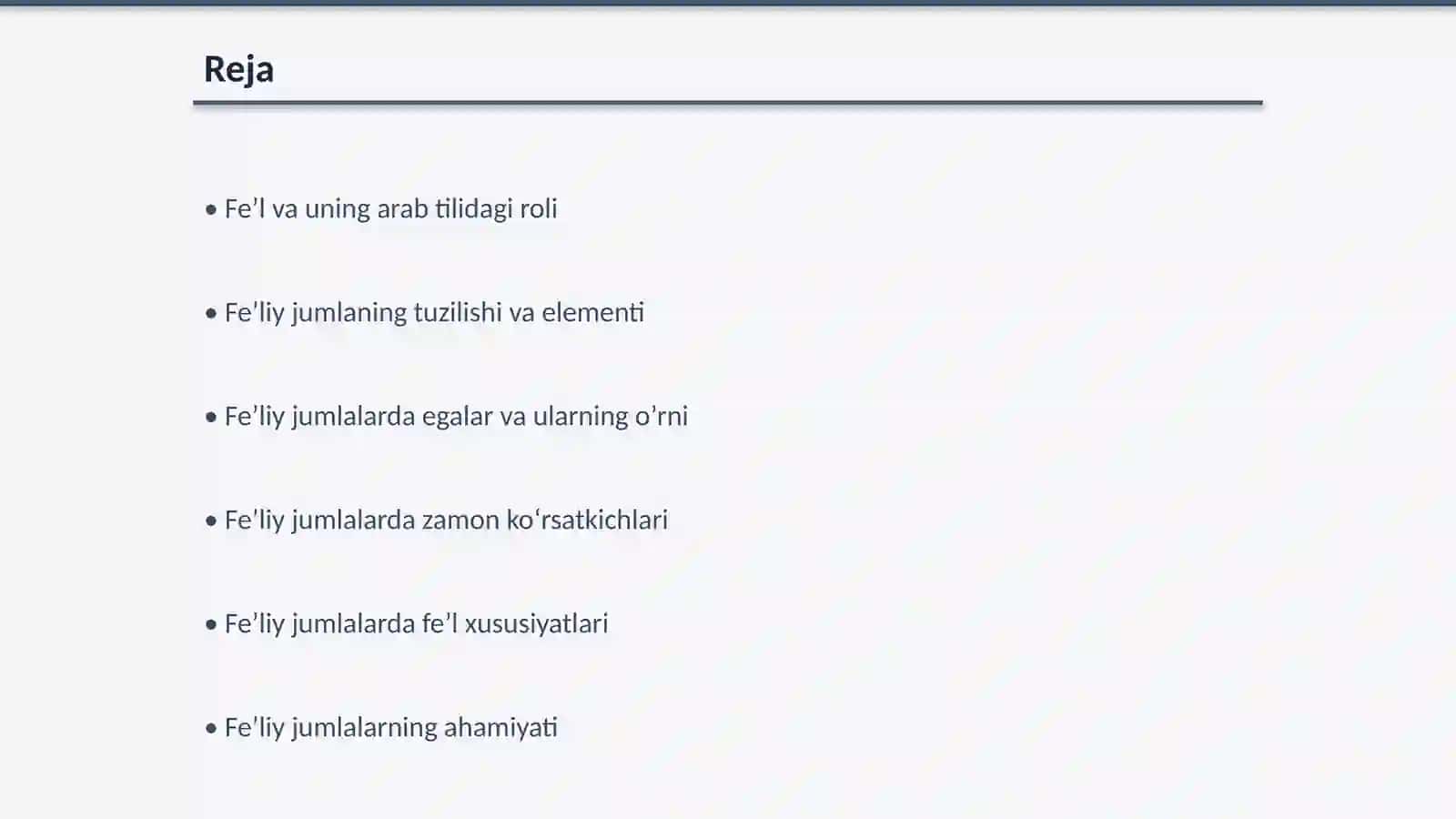 Arab tilida fe’liy jumlalarda ega va uning xususiyatlari 2