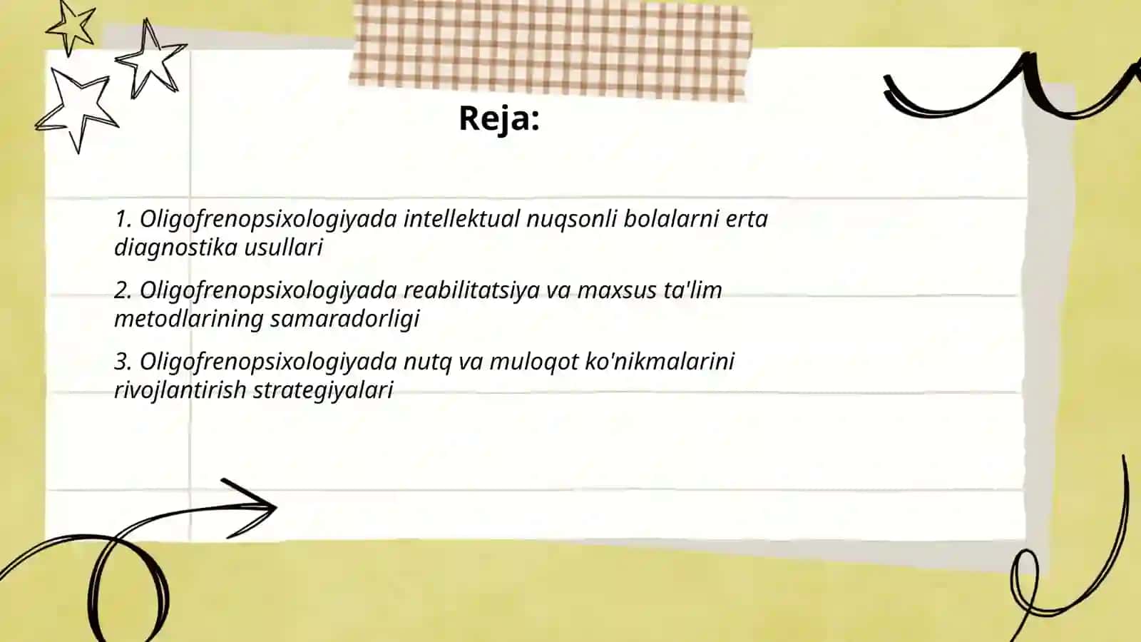 Oligofrenopsixologiya fanida olib borilayotgan ilmiy-tadqiqot ishlari 2