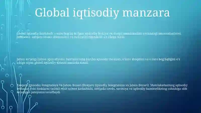 Jahon Xo'Jaligi,Xalqaro Iqtisodiy Integratsiya Va Jahon Bozori 2