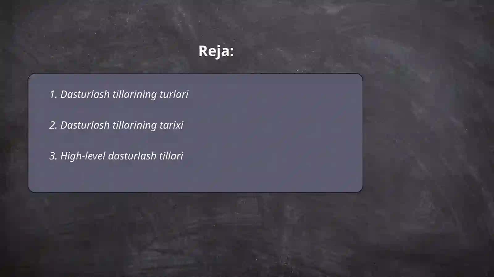 Dasturlash tillari 2