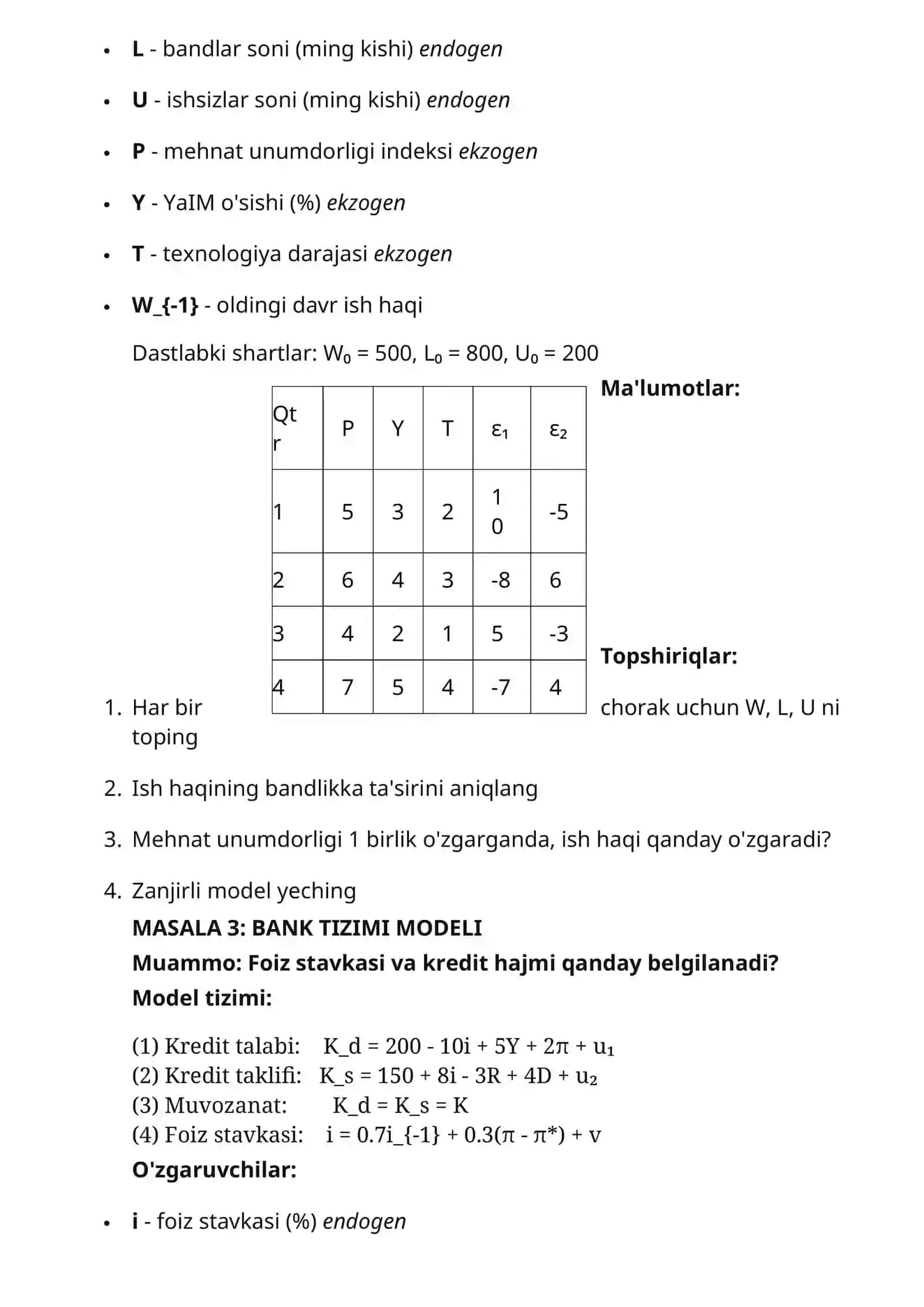 MASALA 2: ISH BOZORI MODELI 2