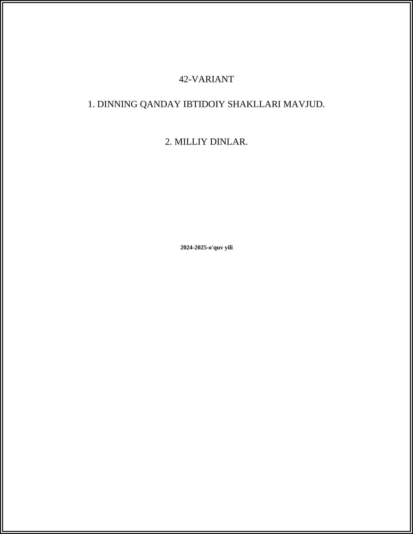 Jahon dinlari 2