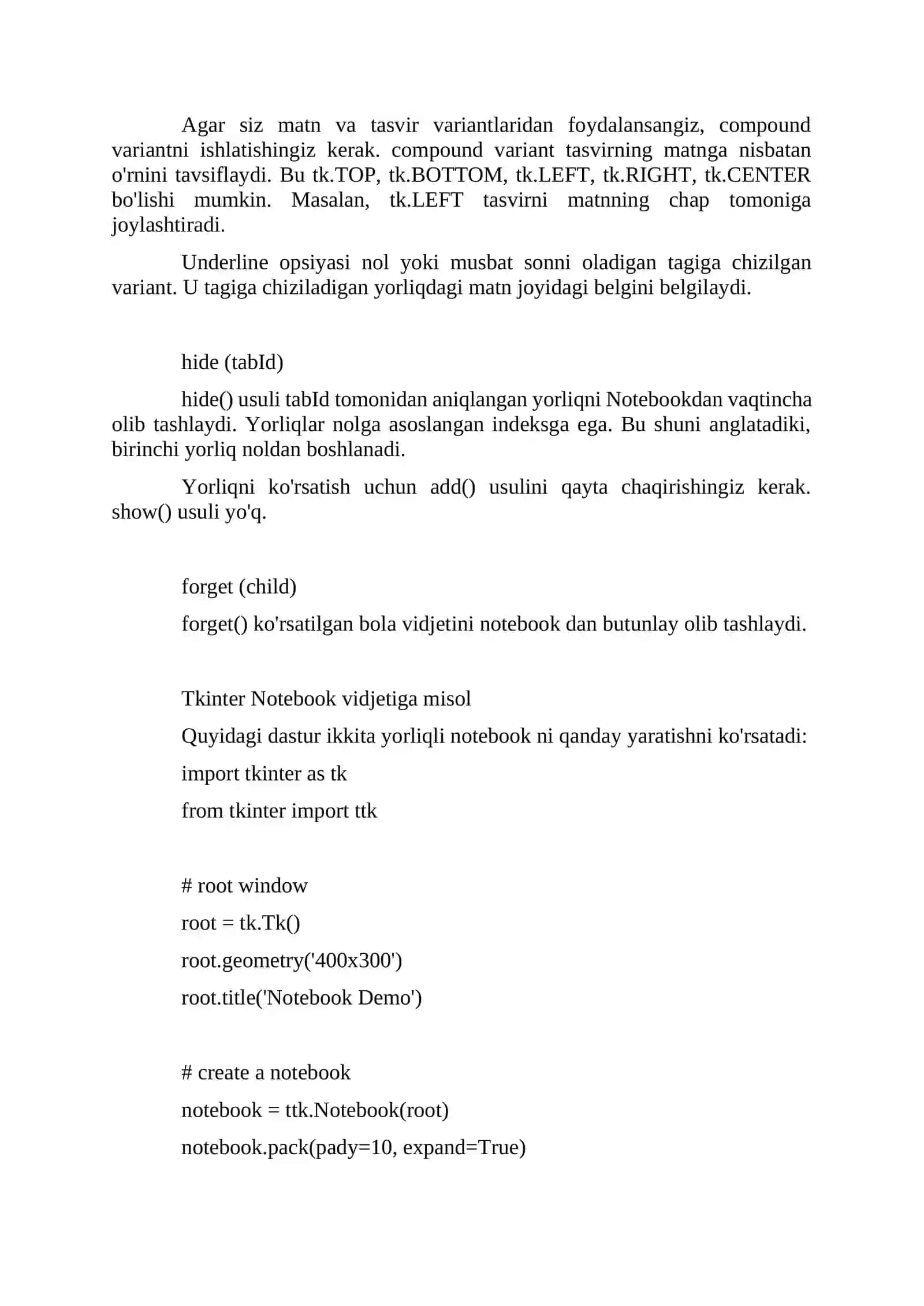 Tkinter Notebook 2