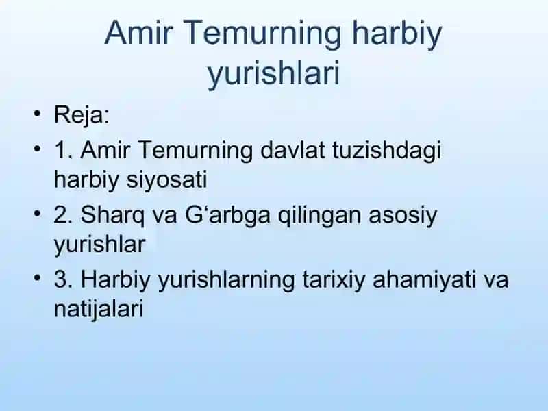 Amir Temurning harbiy yurishlari 2