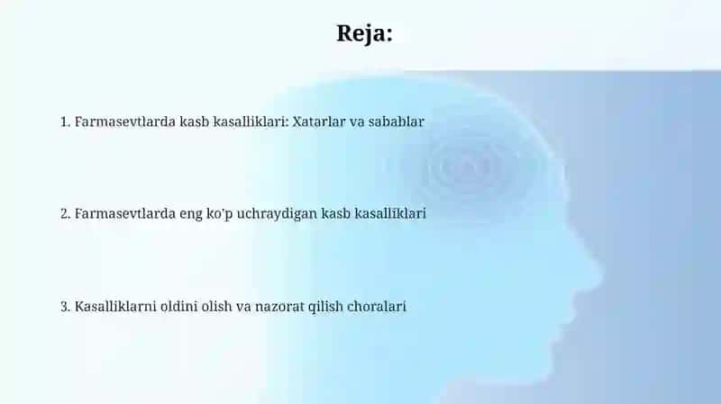 Farmatsevtika xonlarida xodimlarda uchraydigan kasb kasalliklari 2
