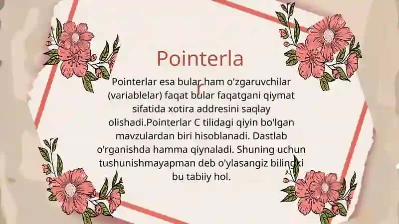Dasturlashda pointerlar va ularning xavfi 2