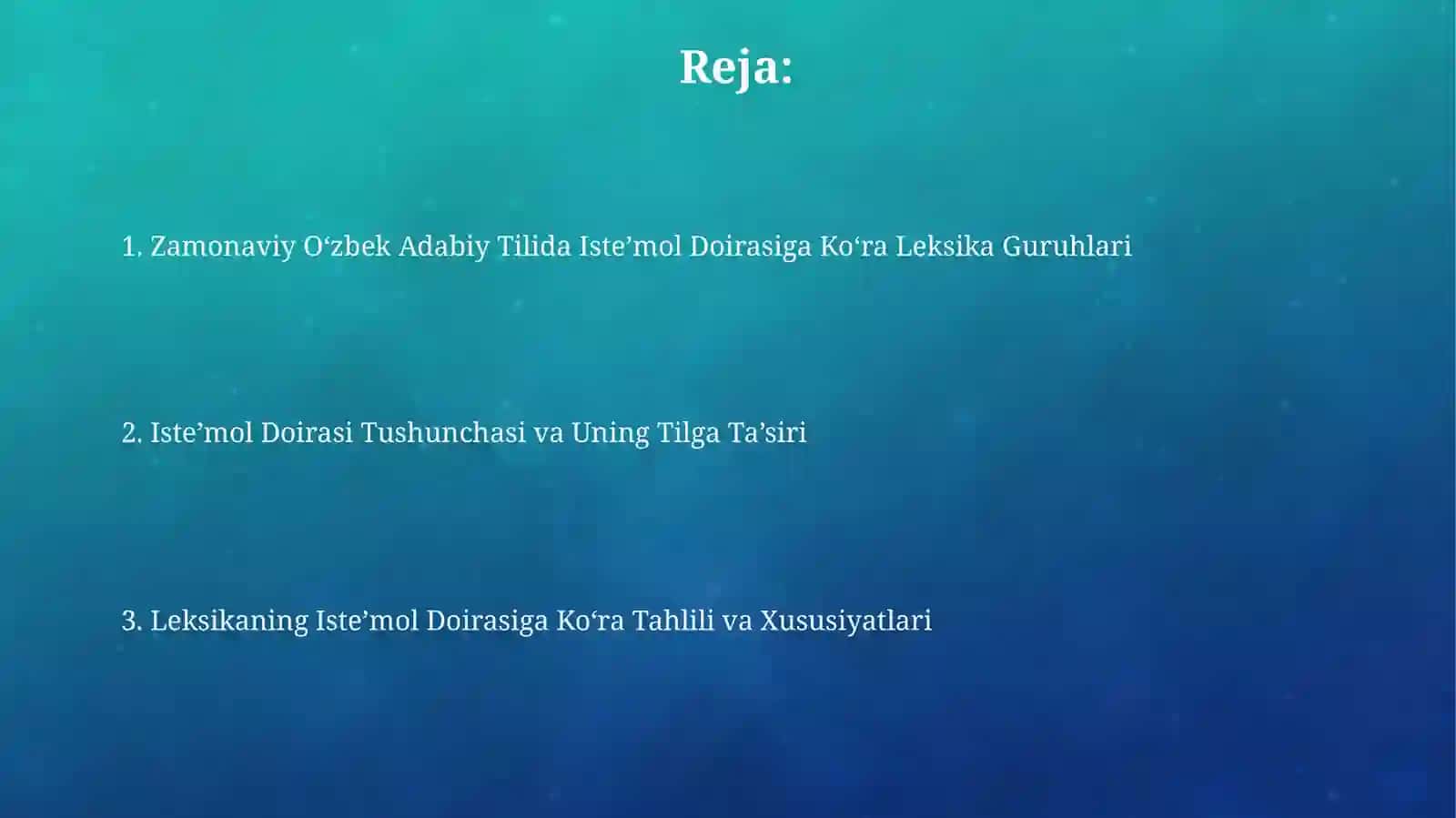 ISTE’MOL DOIRASIGA KO‘RA HOZIRGI O‘ZBEK ADABIY TILI LEKSIKASI BO‘YICHA ISHLASH 2