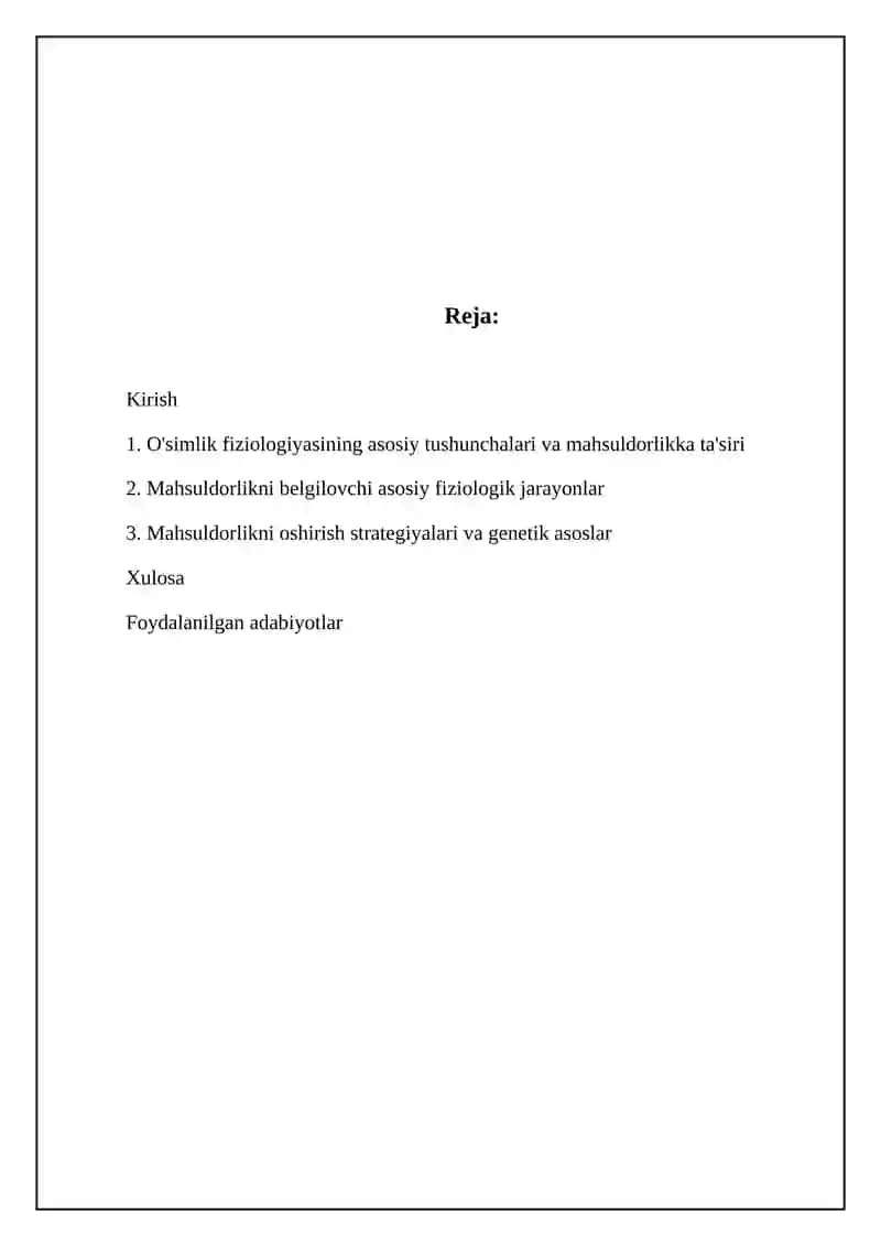 O'simliklar Fiziologiyasi-hosildorlikning nazariy asosi 2