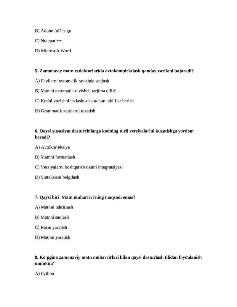 Zamonaviy matn redaktorlari 2