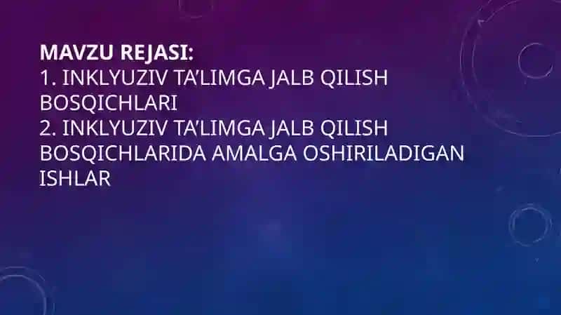 Inklyuziv ta’limga jalb qilish bosqichlarida amalga oshiriladigan ishlar 2