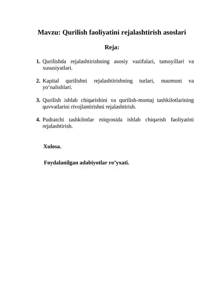 Kapital qurilish iqtisodiyoti fanidan 2