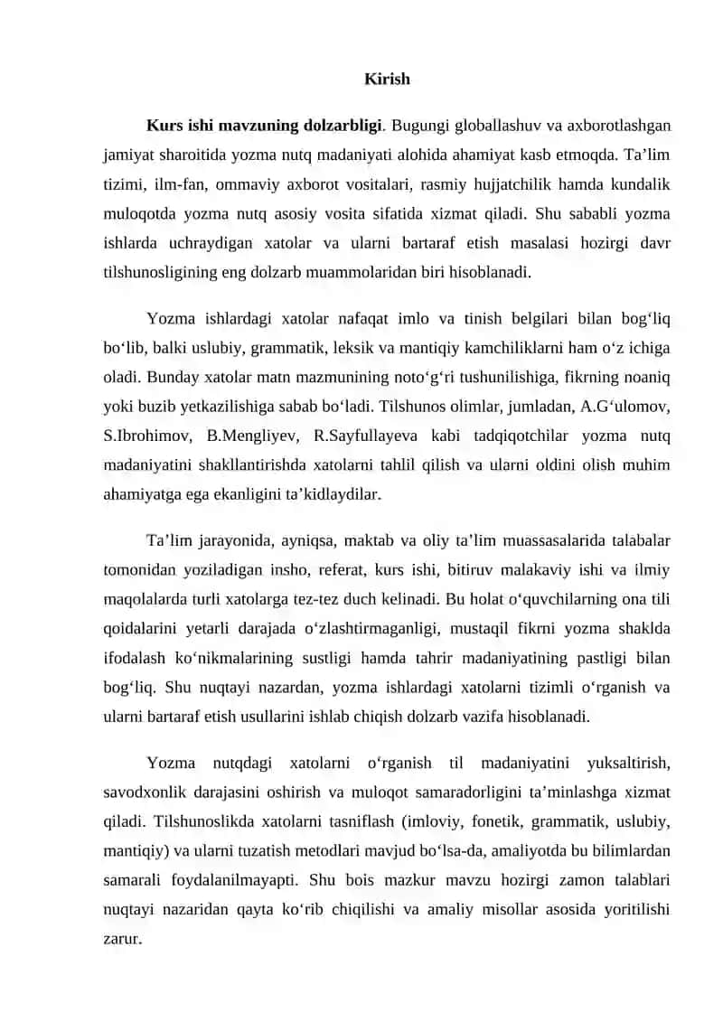 Yozma ishlar va ularning xatolari 2