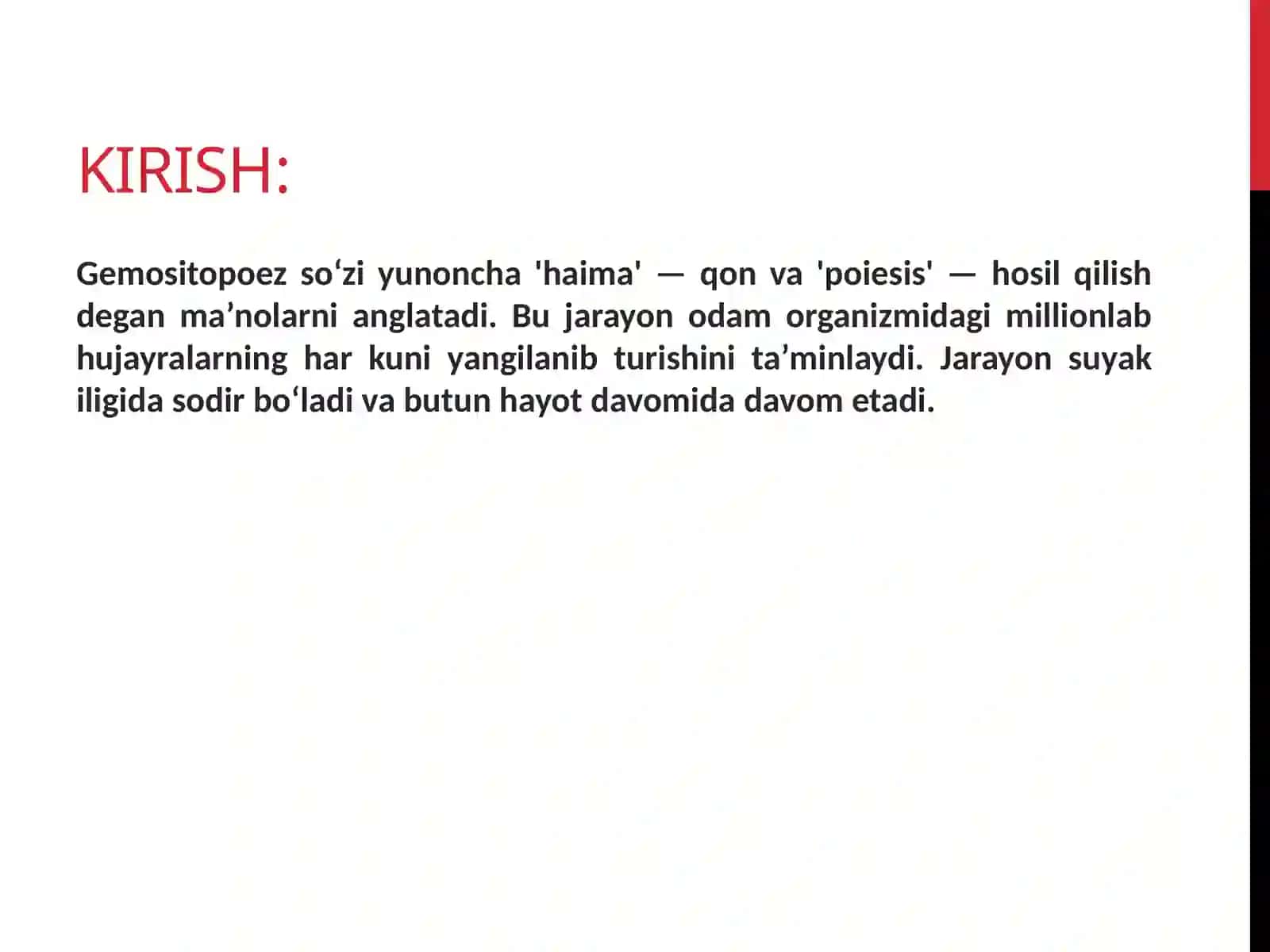 Gemositopoez Jarayonining Boshqarilishi 2