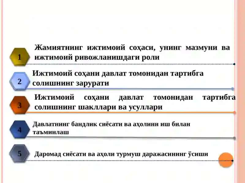 Jamiyatning ijtimoiy sohasi va uning davlat tomonidan tartibga solinishi 2