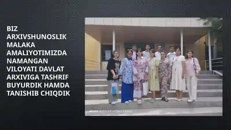 Arxivshunoslik Malaka Amaliyoti 2