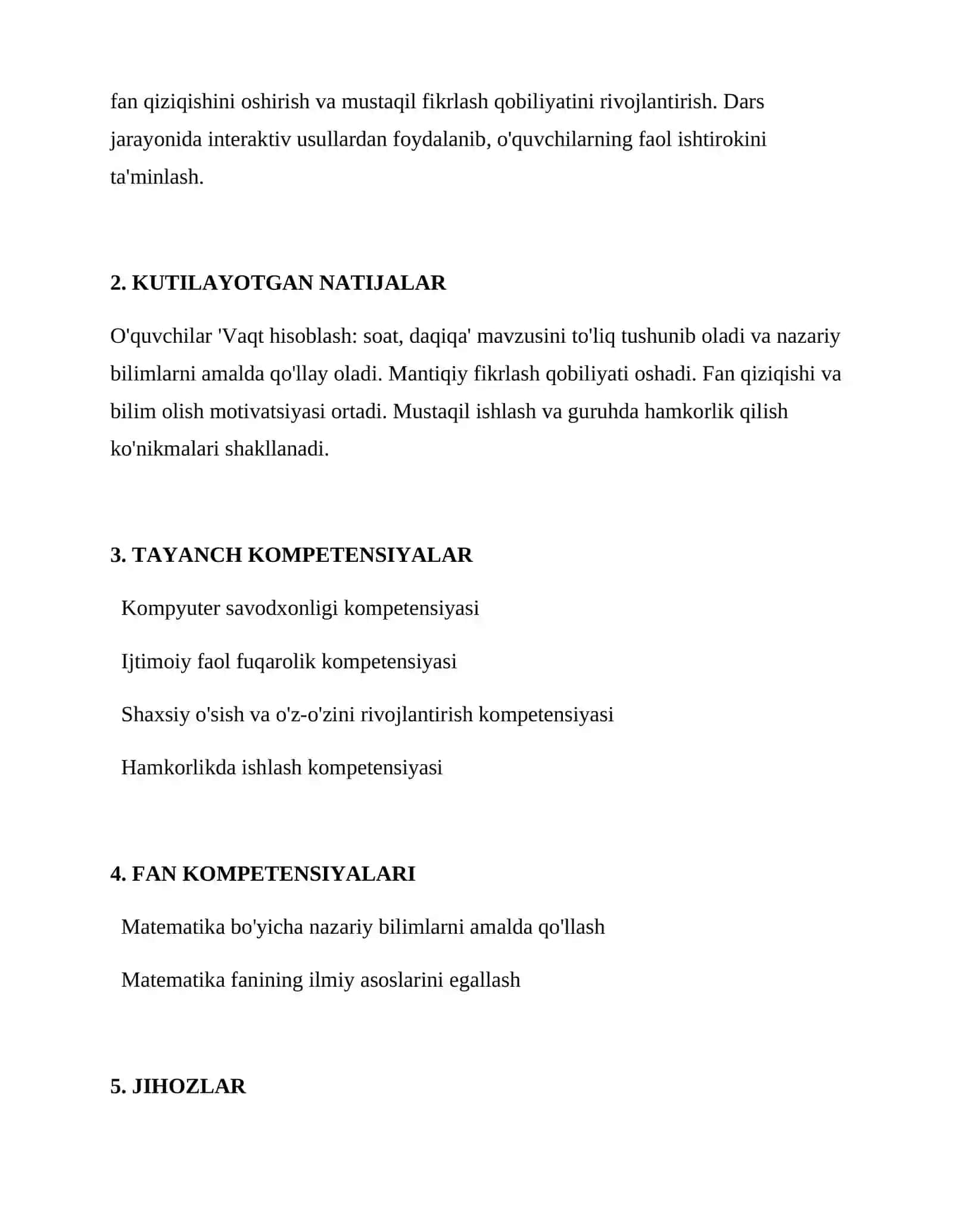 Vaqt hisoblash: soat, daqiqa 2