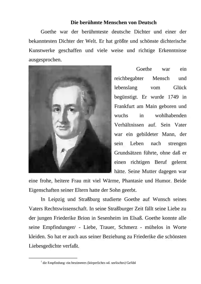 Die berühmte Menschen von Deutsch 2