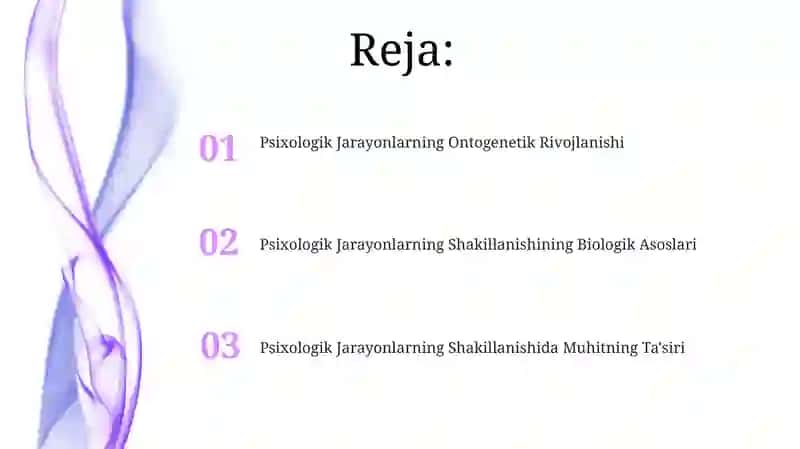 Psixik jarayonlarning shakillanishi 2