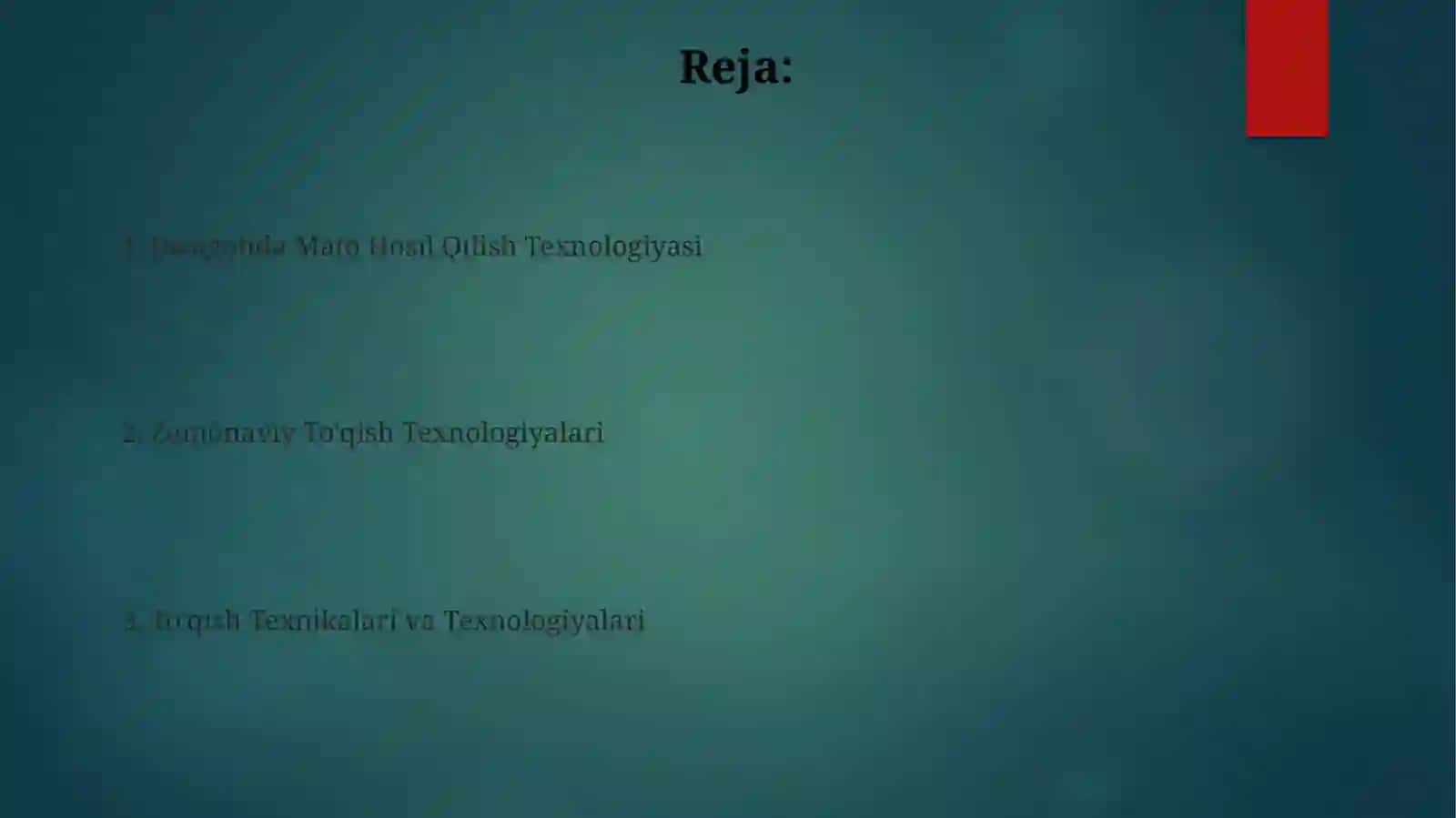 Iplarnioxorlashtexnikavatexnologiyalari.To‘quvdastgohidato‘qimahosilqilishtexnologiyasi 2