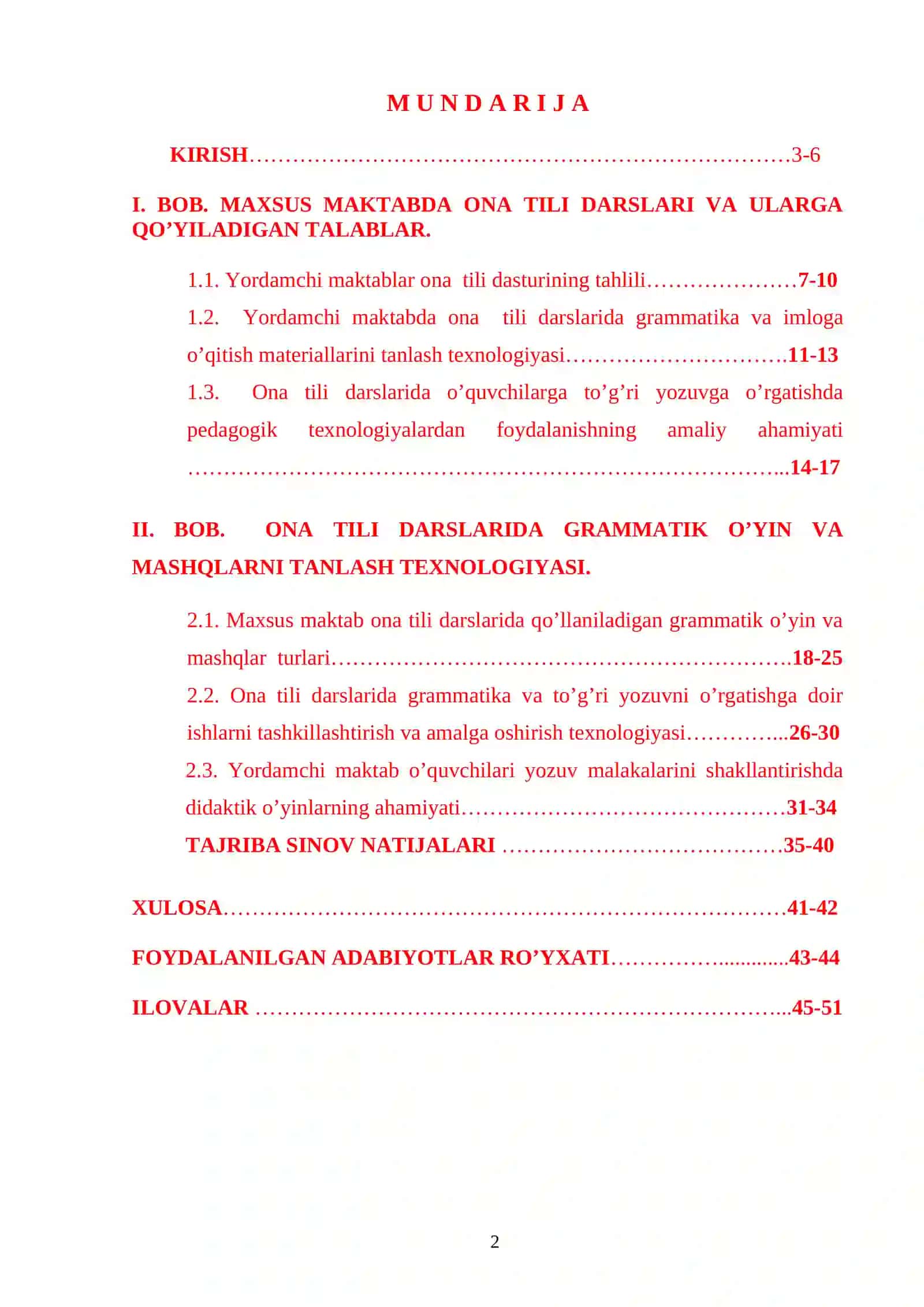 MАХSUS MАKTАBDА ОNА TILI DАRSLАRI SАMАRАDОRLIGINI ОSHIRISHDА GRАMMАTIK O’YIN VА MАSHQLАRDАN FОYDАLАNISH TЕХNОLОGIYASI 2