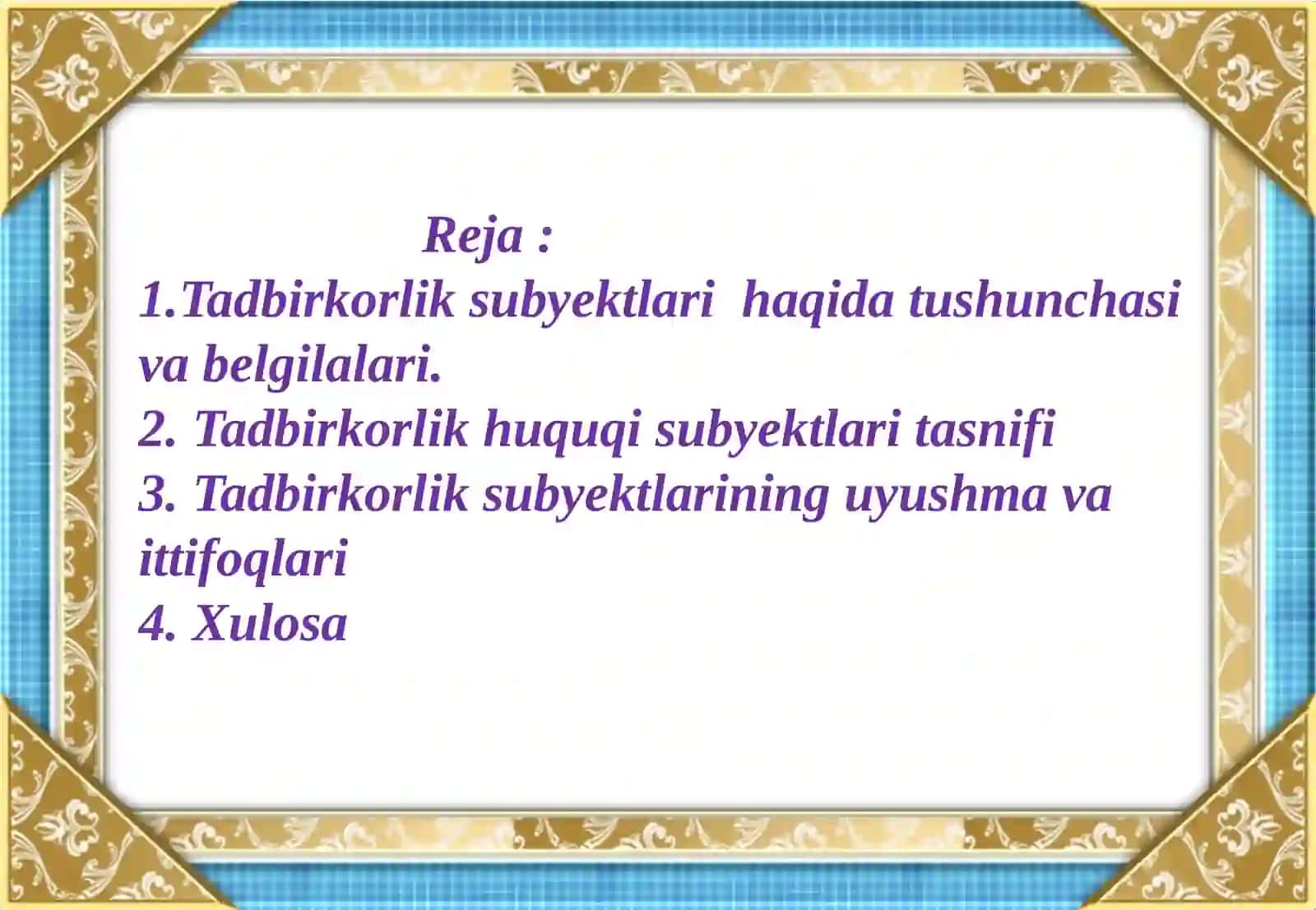 TADBIRKORLIK SUBYEKTLARI 2