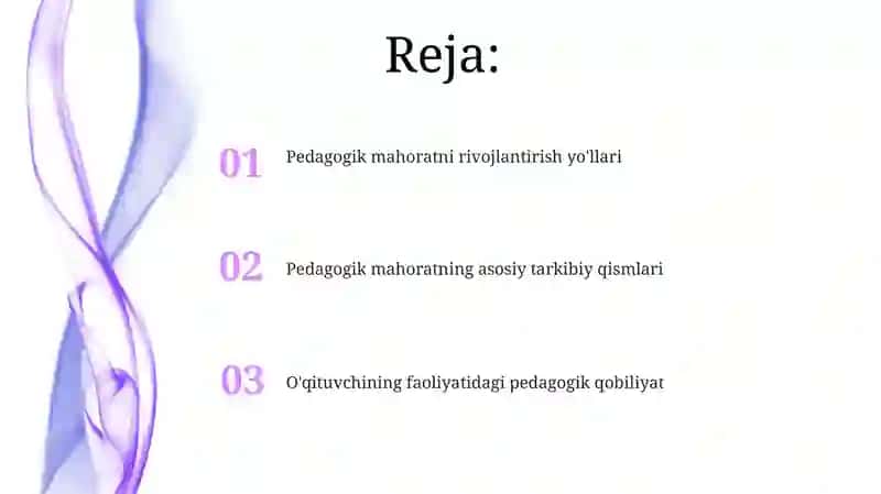 Pedagogik mahoratning asosiy komponentlari 2