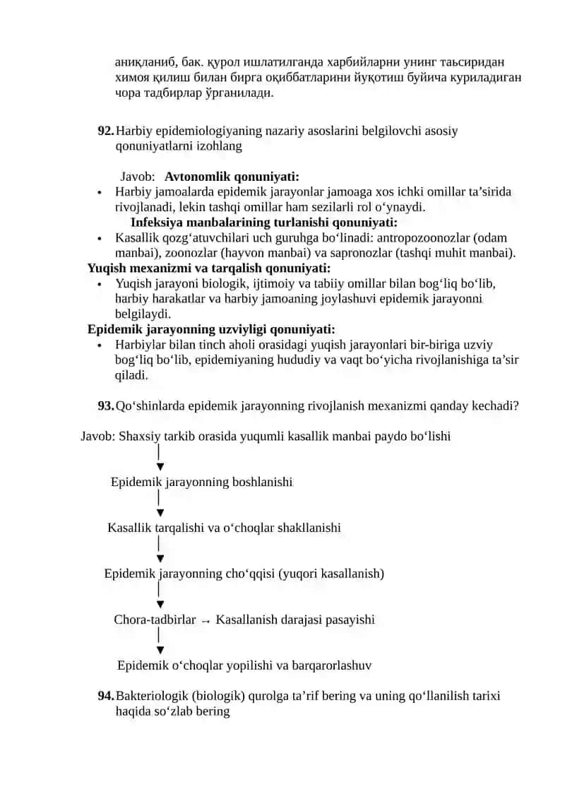 Harbiy epidemiologiya fanining asosiy maqsadi va vazifalari qanday? 2