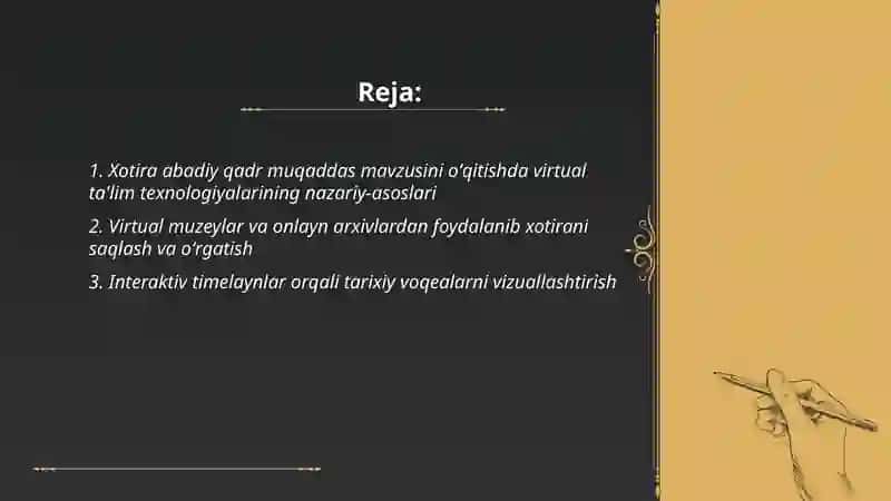 Xotira abadiy qadr muqaddas mavzusini oʻqitishda virtual ta'lim texnologiyalardan foydalanish 2