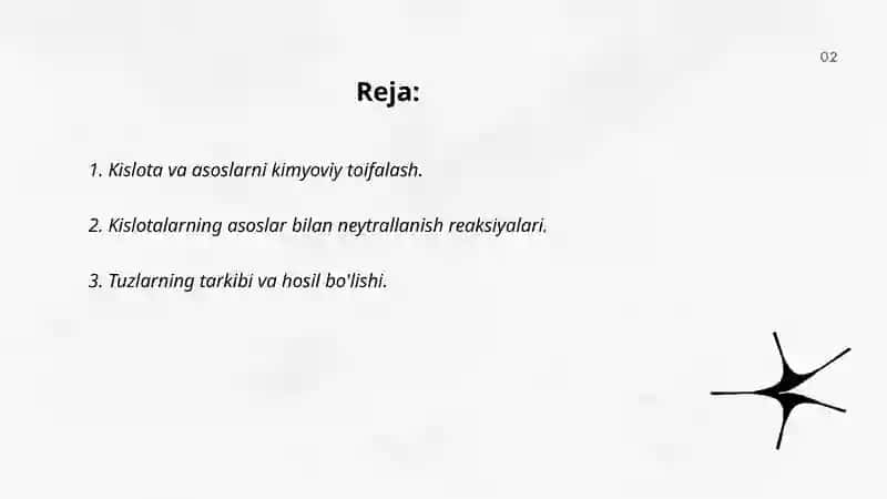 Kislotalarning asoslar va tuzlar bilan reaksiyalari 2