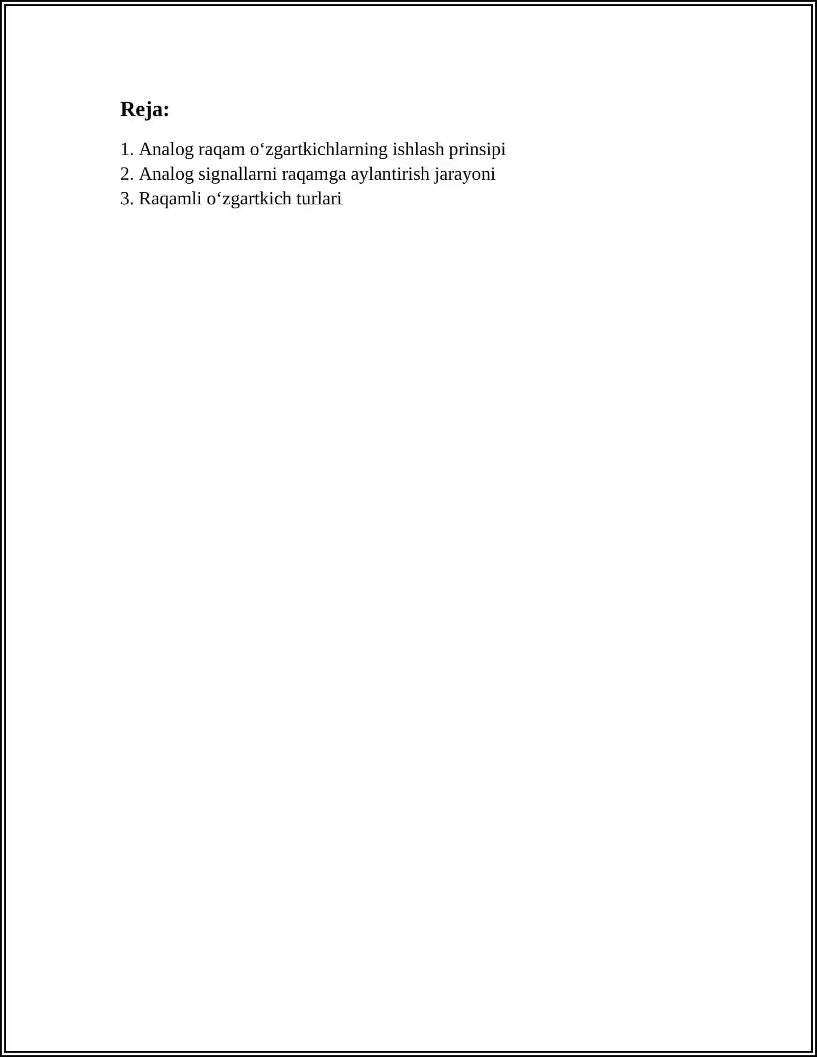 ANALOG RAQAM O‘ZGARTGICH 2