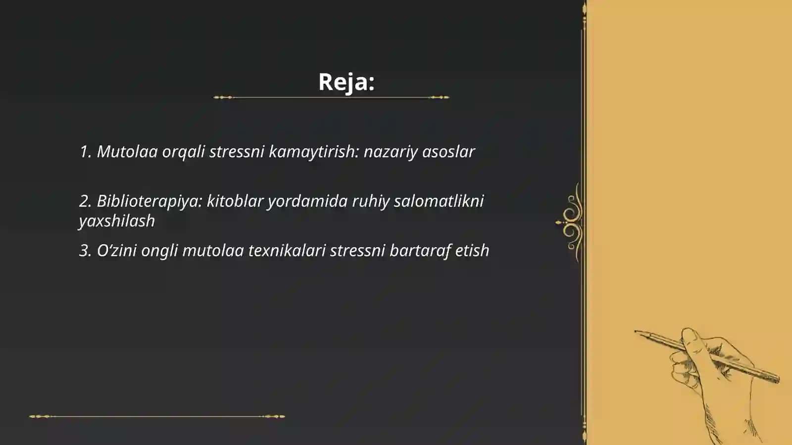 Mutolaa va stressni kamaytirish 2