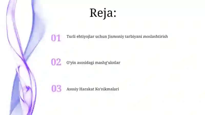 Jismoniy tarbiya va faoliyatlar 2