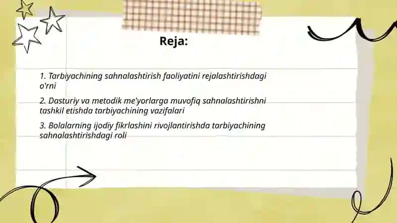 Maktabgacha ta'lim tizimida sahnalashtirish faoliyatini tashkil qilishda tarbiyachining o'rni 2