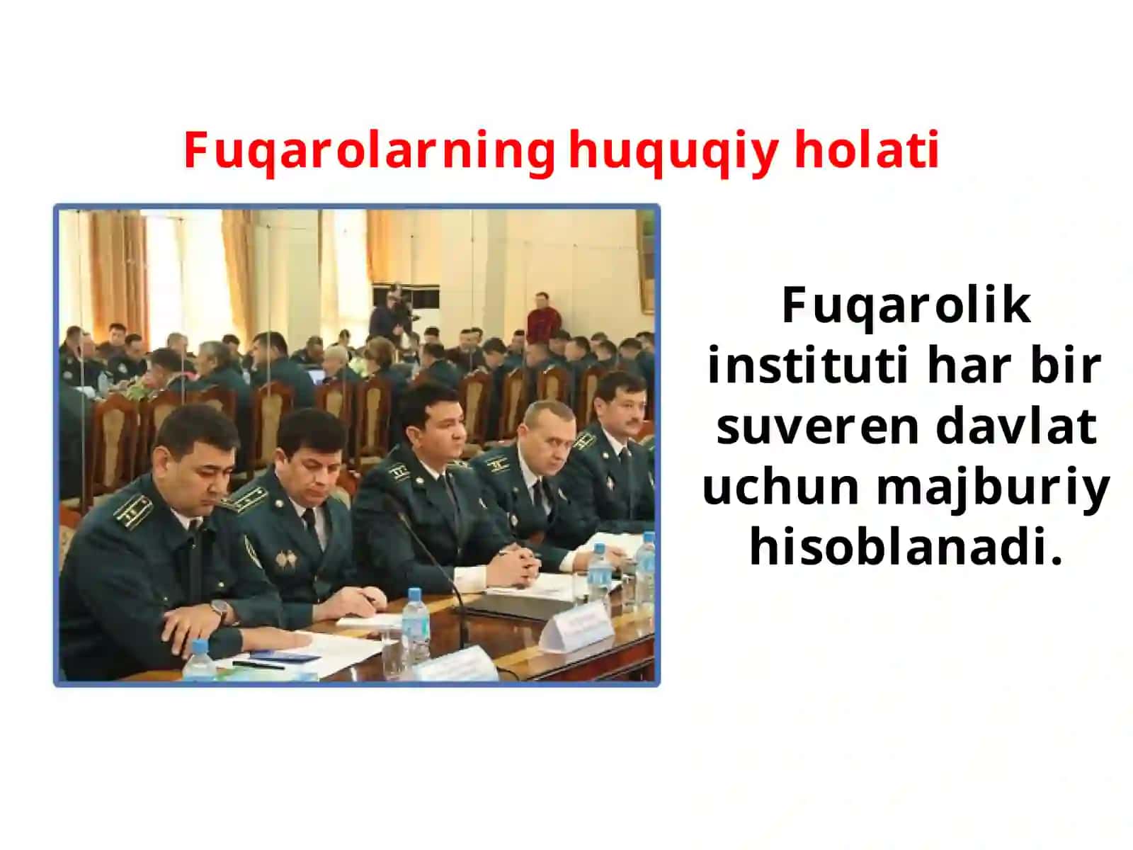 10-sinf Huquq fanidan O'zbekiston Respublikasi fuqaroligi dars taqdimoti 2