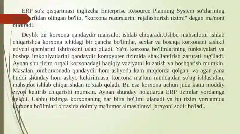 ERP tizimi 2