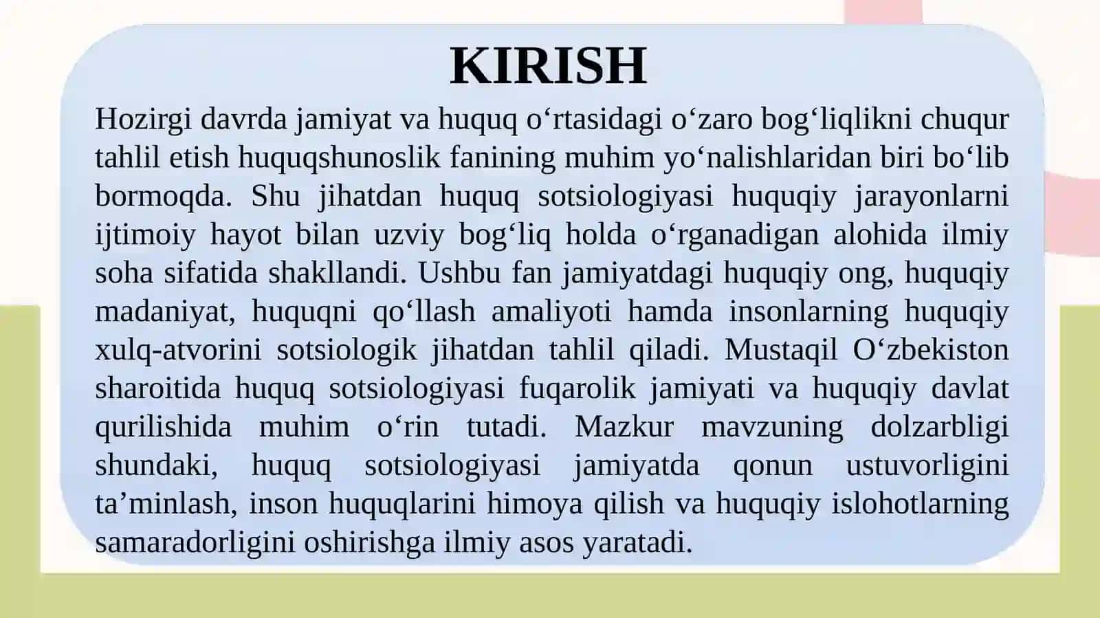 HUQUQ SOTSIOLOGIYASI FAN SIFATIDA RIVOVLANISHI 2