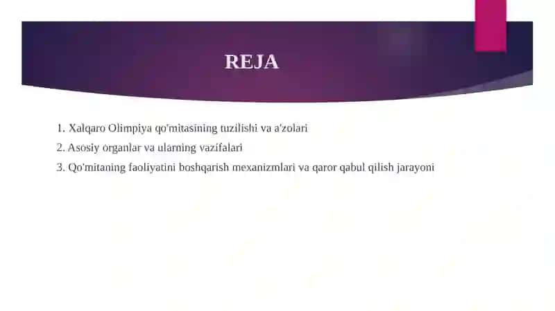 Xalqaro Olimpiya qo'mitasining tarkibi va asosiy organlari . 2