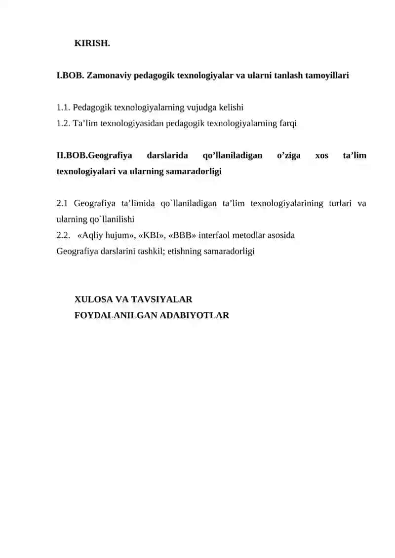 Zamonaviy Pedagogik Texnologiyalar va Dars O'tishning Mahsulotlari 2