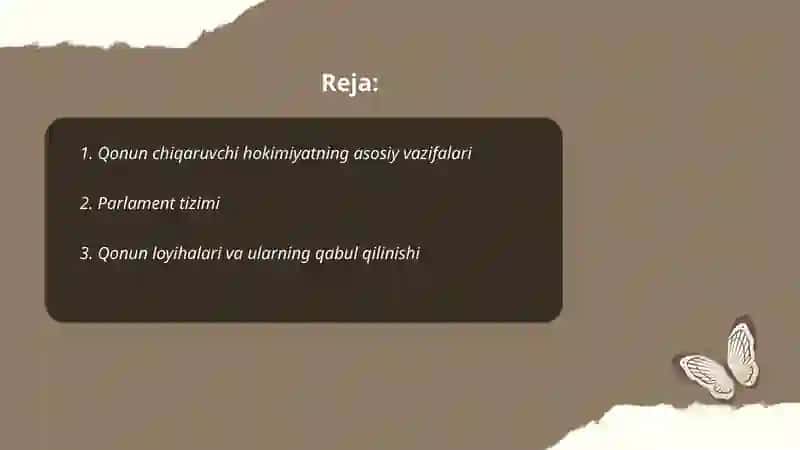 Qonun chiqaruvchi hokimiyatning asosiy vazifalari 2