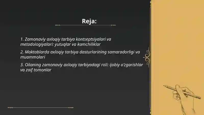 Zamonaviy axloqiy tarbiyaning yutuqlari va kamchiliklari 2
