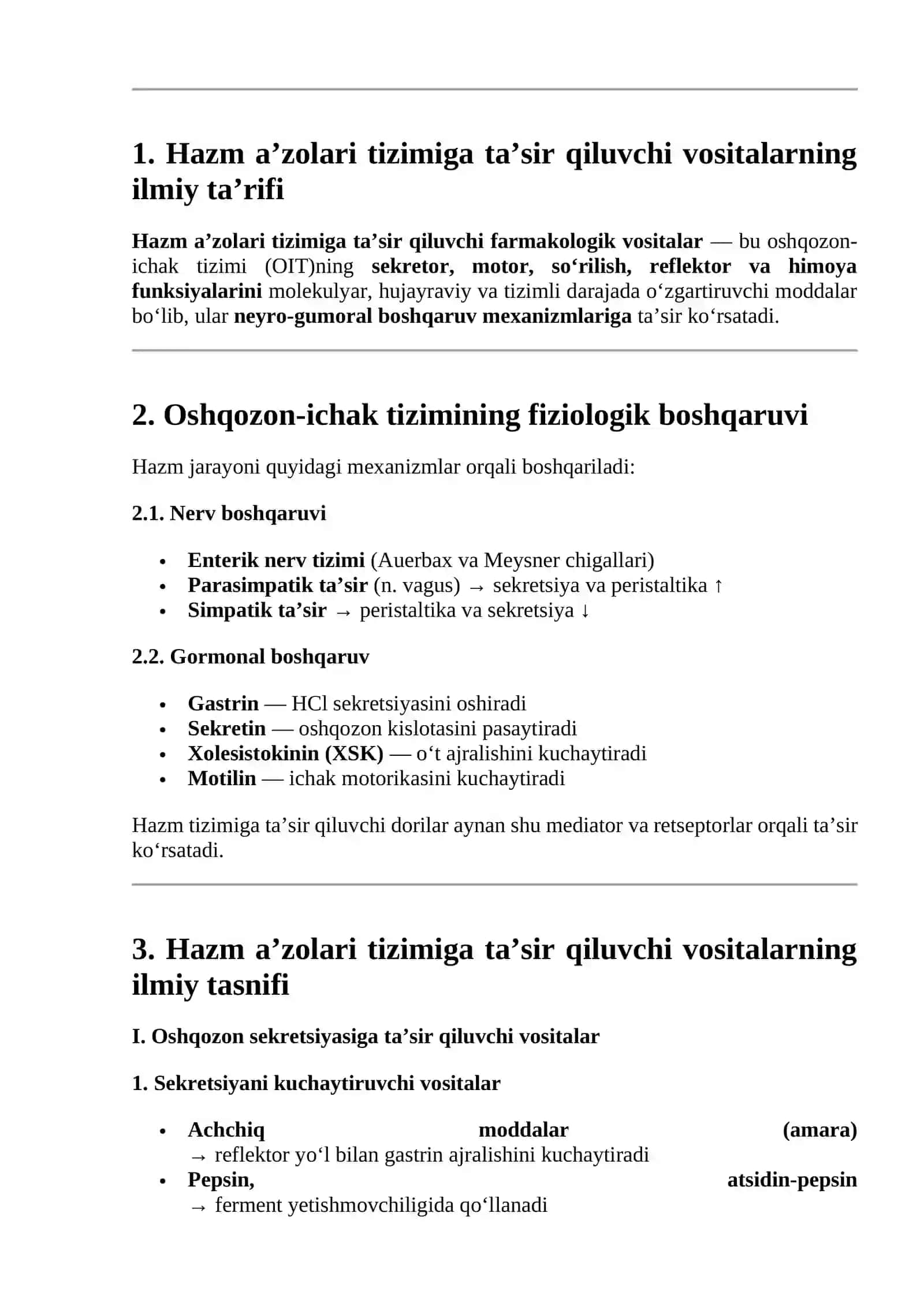 Hazm A'zolari Tizimiga Tasir Qiladigan Vositalar Tarifi 2