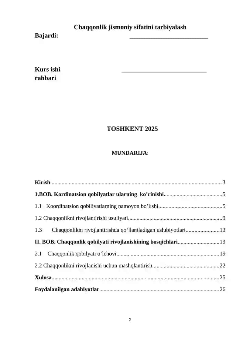 Chaqqonlik jismoniy sifatini tarbiyalash 2
