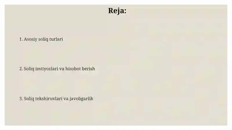 Yuridik shaxslar to'laydigan soliqlarga umumiy tavsifnoma 2