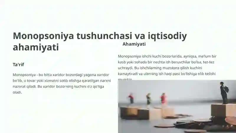 Monopsoniya va Monopsonik Hukmdorlik: Bozorning Yashirin Kuchlari 2