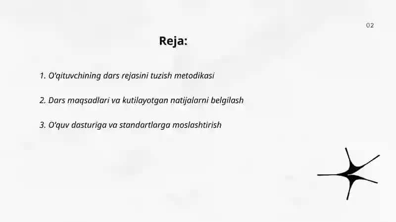 Oʻqituvchining darsa tayyorgarligi 2